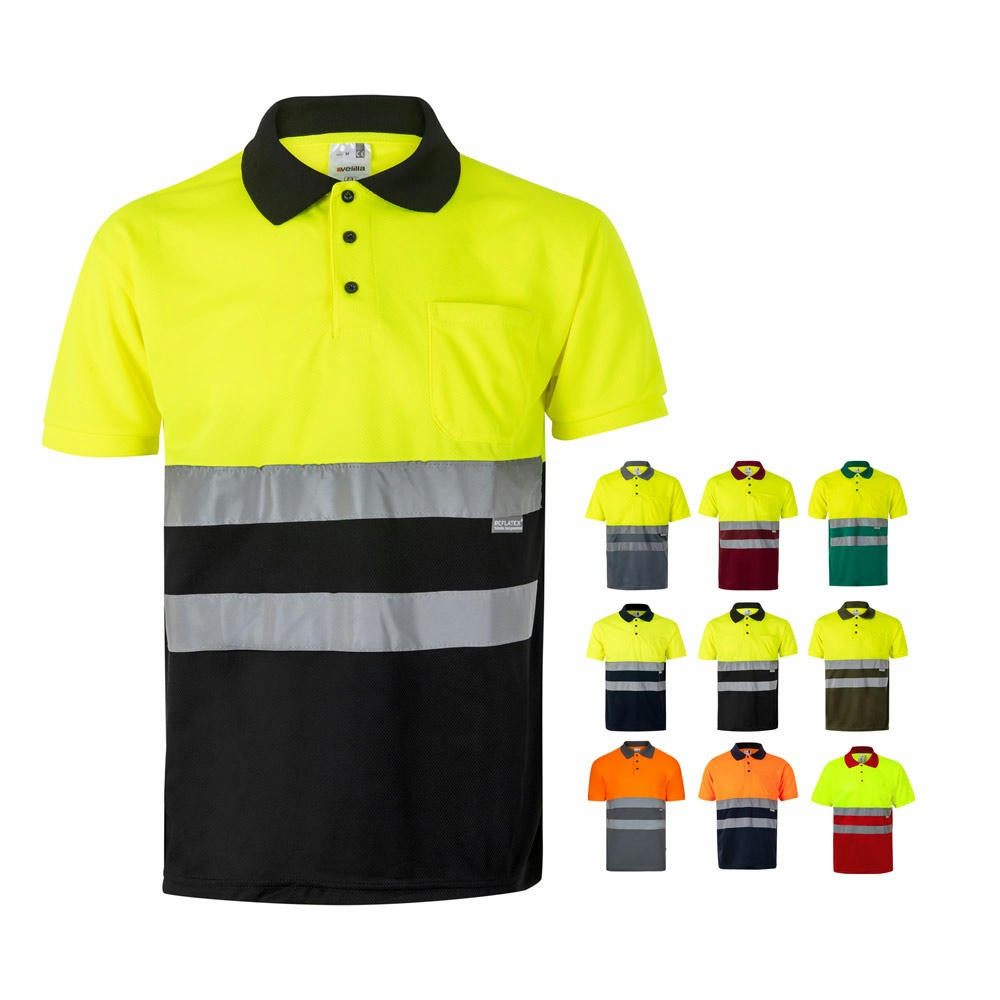 Product image VL CUPID. Zweifarbiges Poloshirt im Bird-Eye-Design (160g/m²) mit kurzen Ärmeln, aus Polyester (100%) Werbeartikel