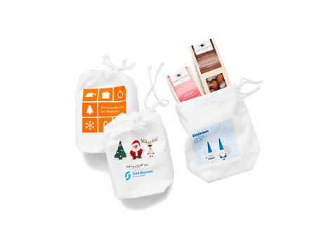 3 Weihnachts-Snacks im Baumwollsäckchen bedrucken