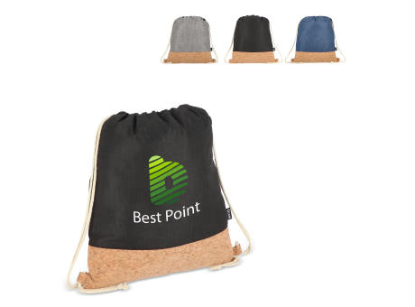 Product image Kordelzugbeutel R-PET & Kork 35 x 40cm bedrucken