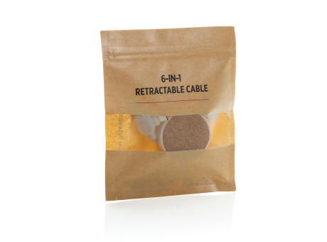 Kork und Weizen 6-in-1 Ladekabel bedrucken