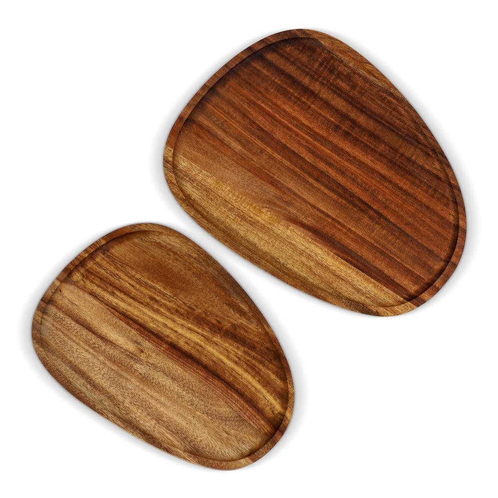 InSideOut 2er-Pack Holztabletts in Bioform Werbeartikel