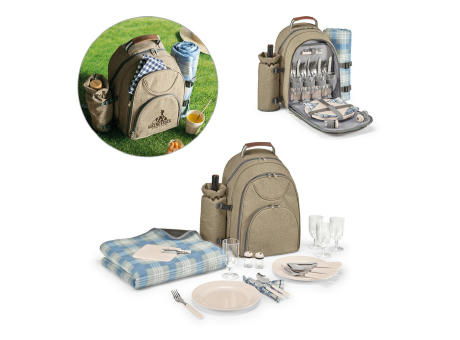 VILLA. Thermischer Picknick-Rucksack aus 600D, hochdichtem, recyceltem Polyester Werbeartikel