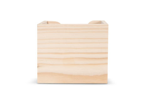 Notizzettel 10x10x8,5cm in Würfelholzbox  Werbeartikel