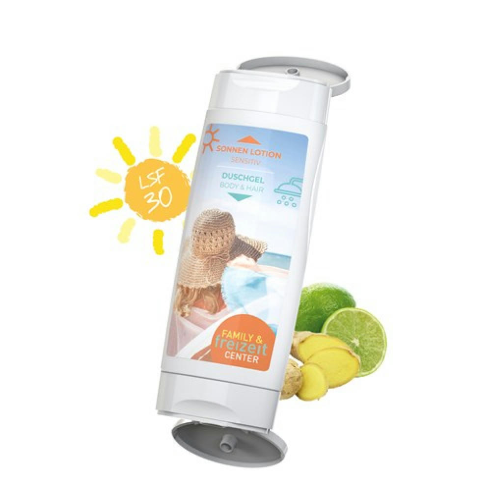DuoPack Sonnenmilch LSF 30 (sensitiv) + Duschgel Ingwer-Limette (2 x 50 ml) Werbeartikel
