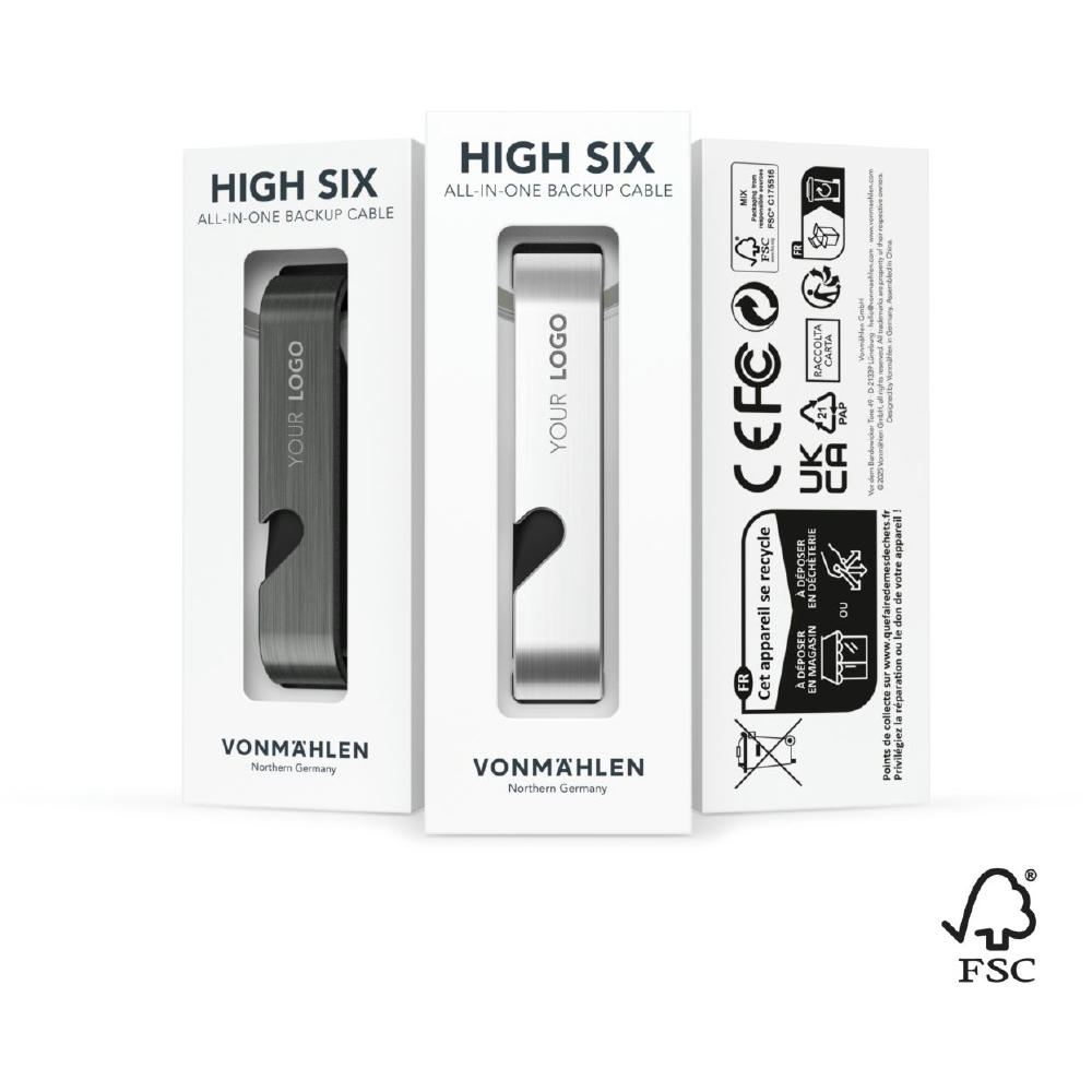 High Six - Schwarz - Inklusive FSC-zertifizierter Pappverpackung im Standarddesign Werbeartikel
