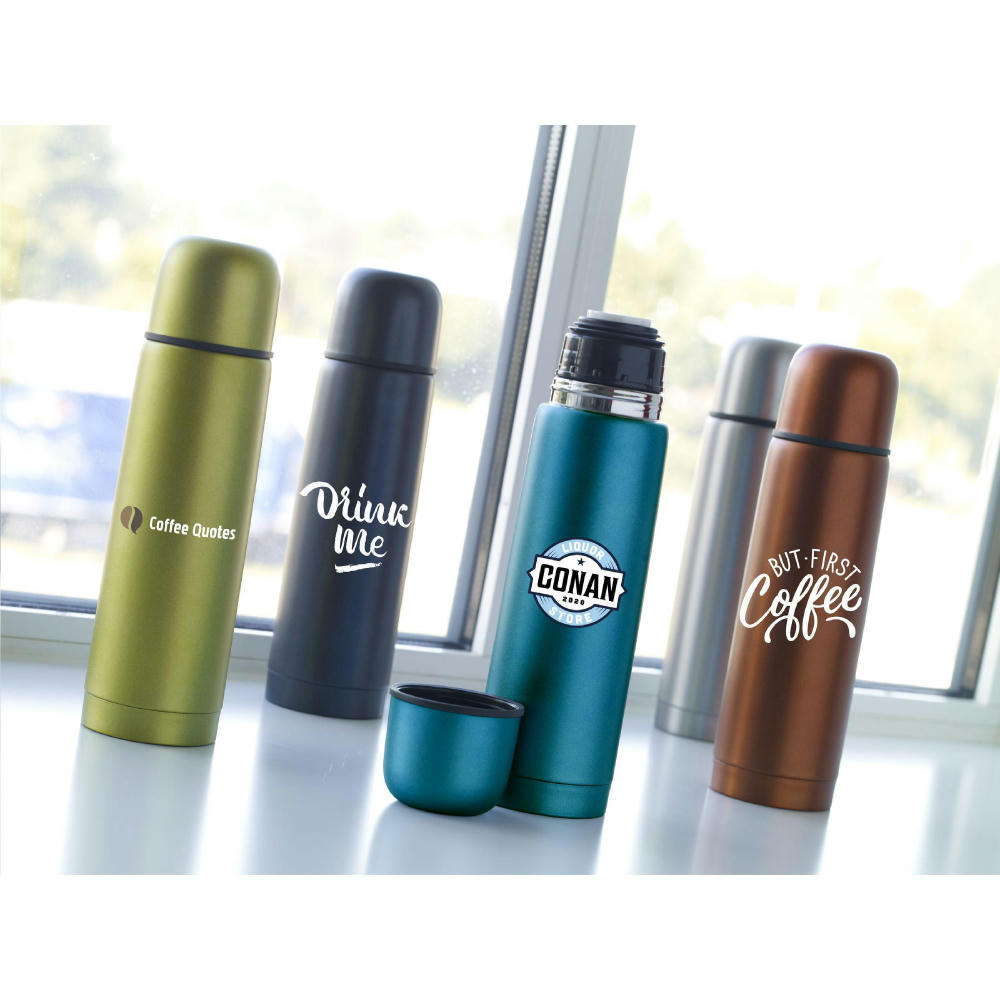 Frosted Bottle RCS Recycled Steel 500 ml Thermoflasche Werbeartikel