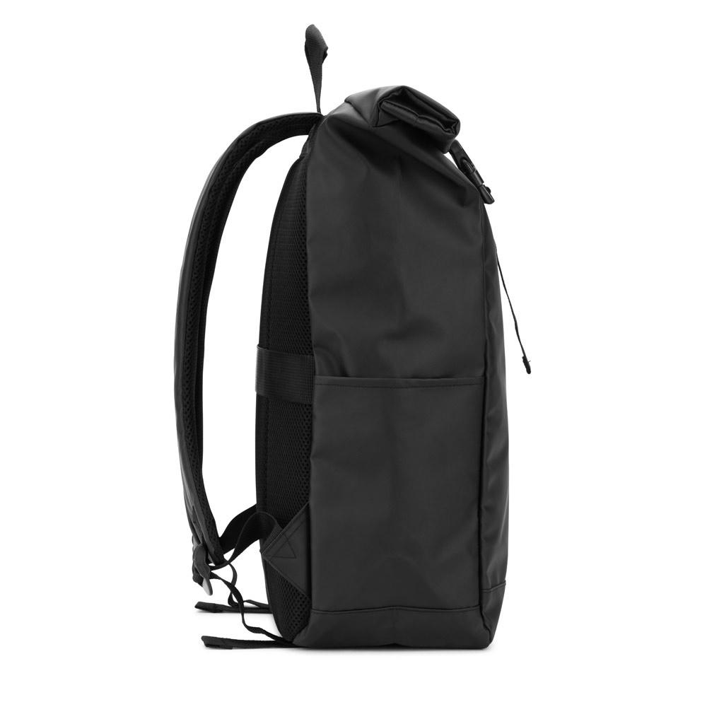 OSASCO BPACK. Rolltop-Rucksack mit Reissverschlusssystem, bei dem das Oberteil aufgerollt werden kann, um es an das Volumen des Rucksacks anzupassen. Hergestellt aus recyceltem 600D-Polyester Werbeartikel