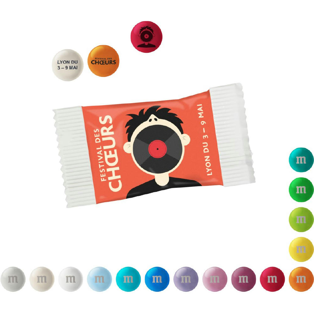 Product image Personalisierte M&M'S® Schokolinsen im Papiertütchen, 7 g Werbeartikel