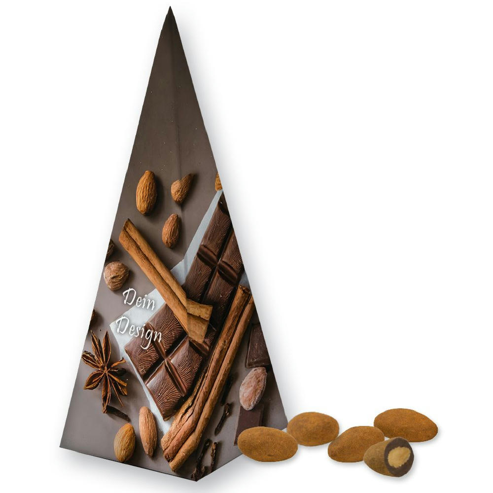 Product image Schokomandeln mit Zimt, ca. 30g, Präsent-Pyramide Werbeartikel
