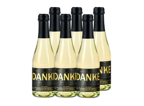6x Danke Secco Flaschen, 0,2 l Werbeartikel