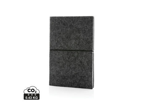 Product image A5-Softcover-Notizbuch aus GRS zertifiert recyceltem Filz Werbeartikel