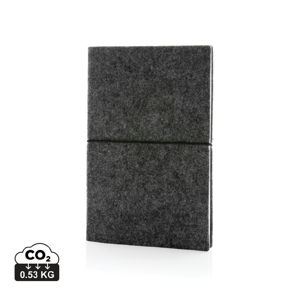 Product image A5-Softcover-Notizbuch aus GRS zertifiert recyceltem Filz Werbeartikel