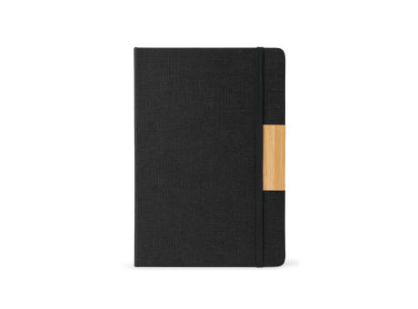 HOMERO. Set bestehend aus einem A5-Hardcover-Notizblock und einem Bambus-Kugelschreiber bedrucken