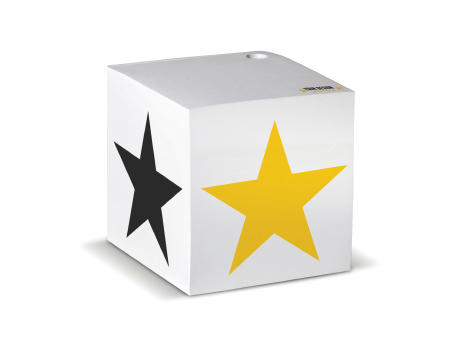 Zettelblock mit Bohrung 10x10x10cm bedrucken