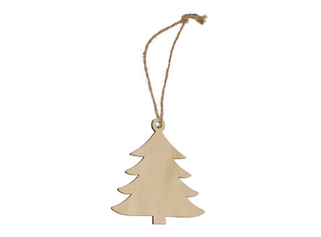 Baumförmiges Weihnachtsornament aus Holz Werbeartikel