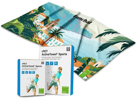 rPET ActiveTowel® Sports 180x70 cm in Faltschachtel, All-Inklusive-Paket Werbeartikel