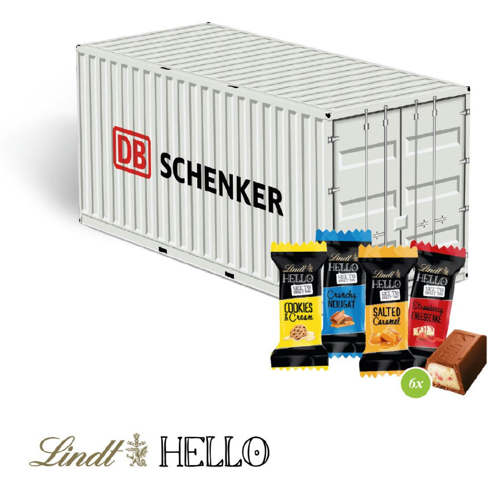 Product image 3D Präsent "Container" mit Lindt HELLO Mini Werbeartikel