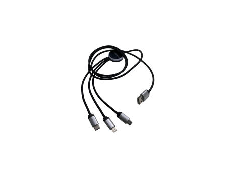 Product image 3in1 Ladekabel mit LED Leuchtlogo Schwarz Werbeartikel