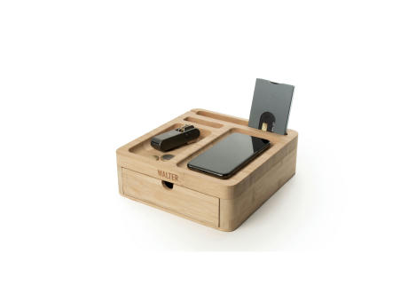 Walter Bamboo Big Dock 15W Organizer und Ladegerät Werbeartikel