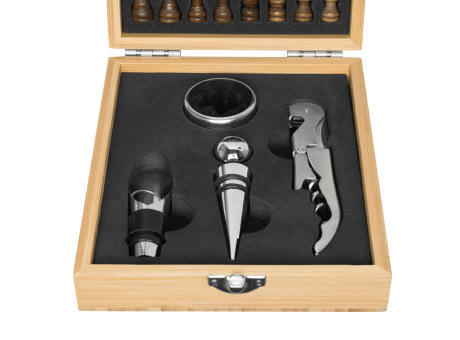 BAMBOO CHESS - Weinsetmit Schachspiel Werbeartikel