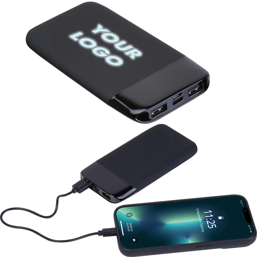 8.000 mAh Powerbank mit leuchtendem Logo FLOYD Werbeartikel