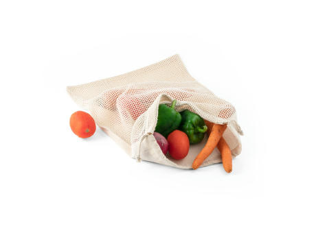 NAPOLI. Beutel aus 100% Baumwolle (120 g/m²) mit Netzgewebe auf der Vorderseite (100 g/m²) bedrucken