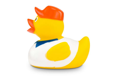 Werbeente Hugo Handwerker mit weißem Shirt Werbeartikel