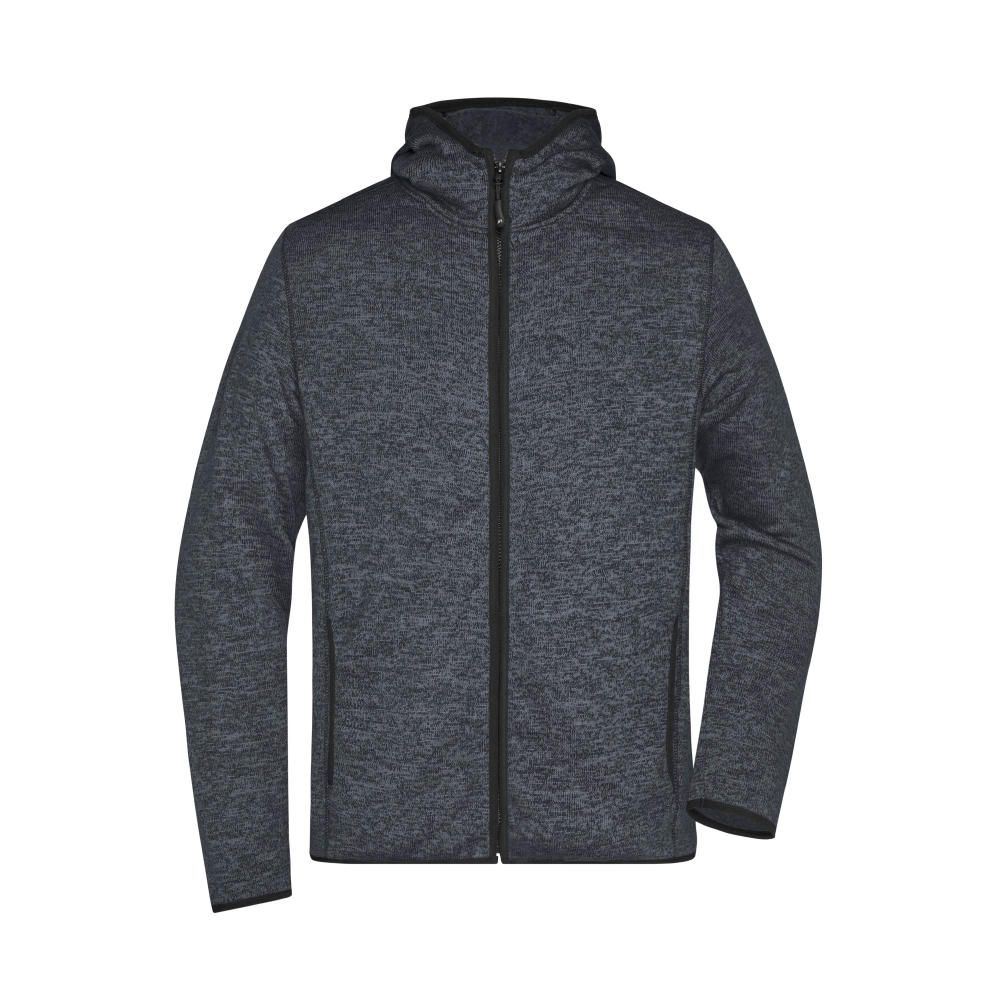 Product image Men's Knitted Fleece Hoody - Kapuzenjacke aus Strickfleece in Melange-Optik Werbeartikel
