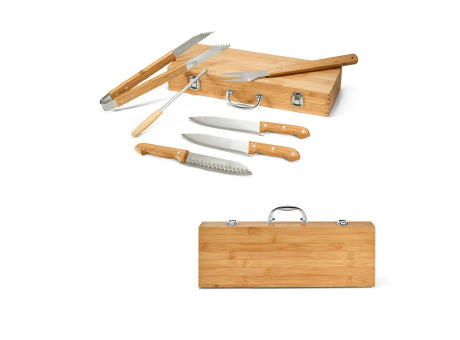 KABSA. Grill-Set im Etui aus Bambus Werbeartikel