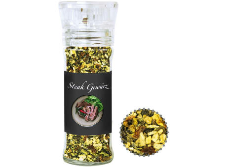 Product image Gewürzmischung Steakgewürz, ca. 55g, transparente Gewürzmühle Werbeartikel