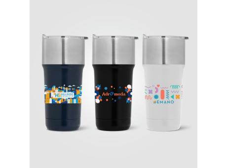 Optimus - 590 ml doppelwandiger Edelstahl-Thermobecher mit Keramik-Innenwand Werbeartikel