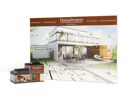 Adventskalender "Haus", individuell Werbeartikel