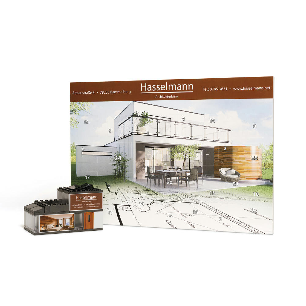 Product image Adventskalender "Haus", individuell Werbeartikel