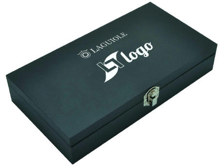 Set mit 6 Tafelmessern 'Laguiole', Zebranoholz Werbeartikel