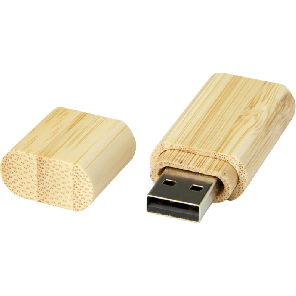 USB-Stick 2.0 aus Bambus mit Schlüsselanhänger Werbeartikel