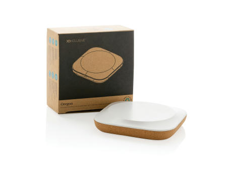 Oregon Wireless-Charger aus RCS recyc. Kunststoff & Kork Werbeartikel