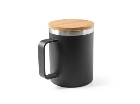 Product image LAUDA. Becher aus 90% recyceltem Edelstahl mit Bambusdeckel 420 mL bedrucken
