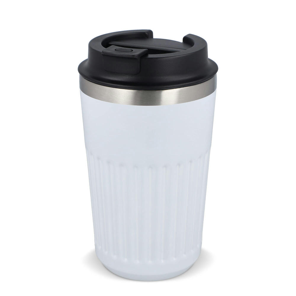 Recycelter Edelstahl-Thermobecher für Kaffee zum Mitnehmen, 400 ml Werbeartikel