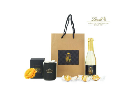 Geschenkset / Präsenteset: Du bist Gold wert Tüte Werbeartikel