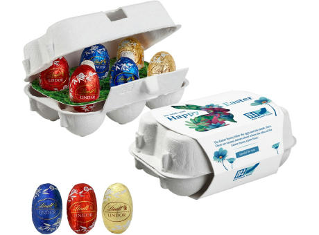 Product image 6er Ostereier-Karton mit Lindt Lindor Mini-Eiern Werbeartikel