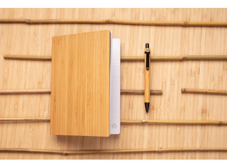 A5 Bambus Notizbuch & Stift bedrucken