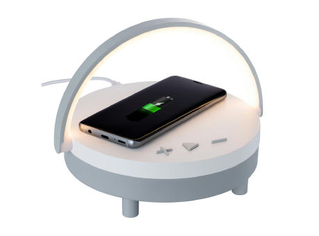Wireless Lautsprecher inkl 15 Watt Wireless Charger mit Licht REEVES-BOURVILLE Werbeartikel