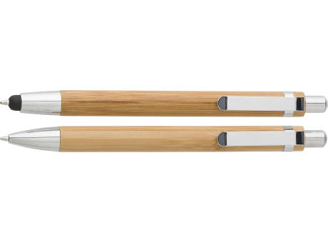 Kugelschreiber-Set aus Bambus Darlene bedrucken