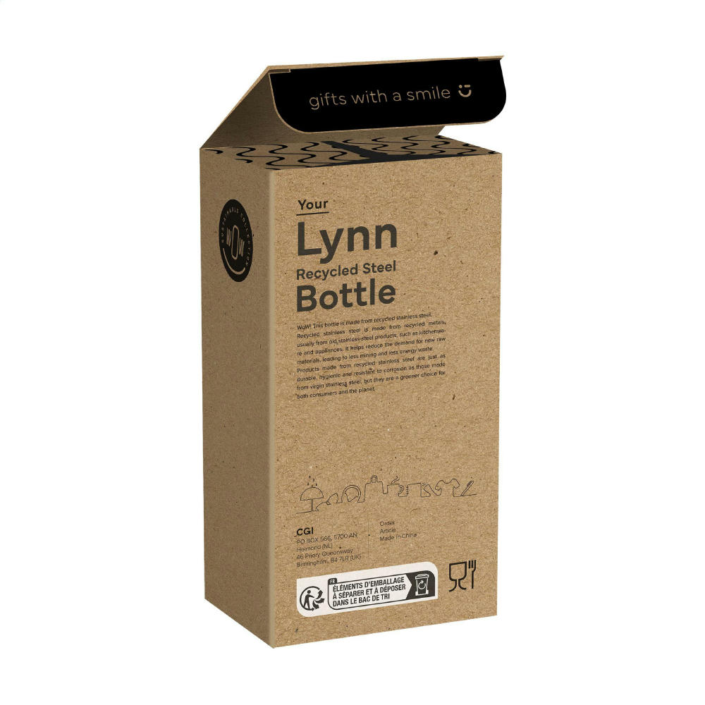 Lynn RCS Recycled Steel Bottle 500 ml Thermosflasche Werbeartikel