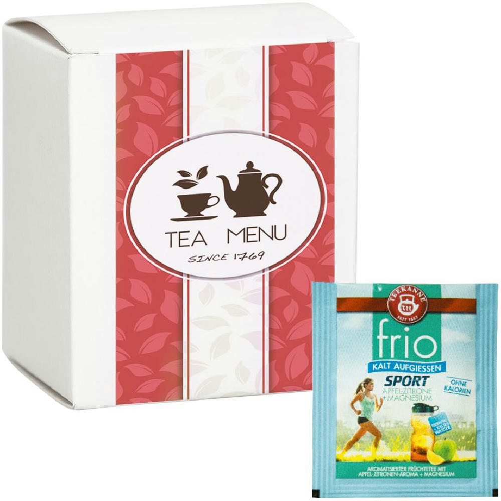 Product image Beuteltee Sport, Apfel-Zitrone + Magnesium (Kalt-Aufguss), 10 Stück, 25g, Faltschachtel Werbeartikel