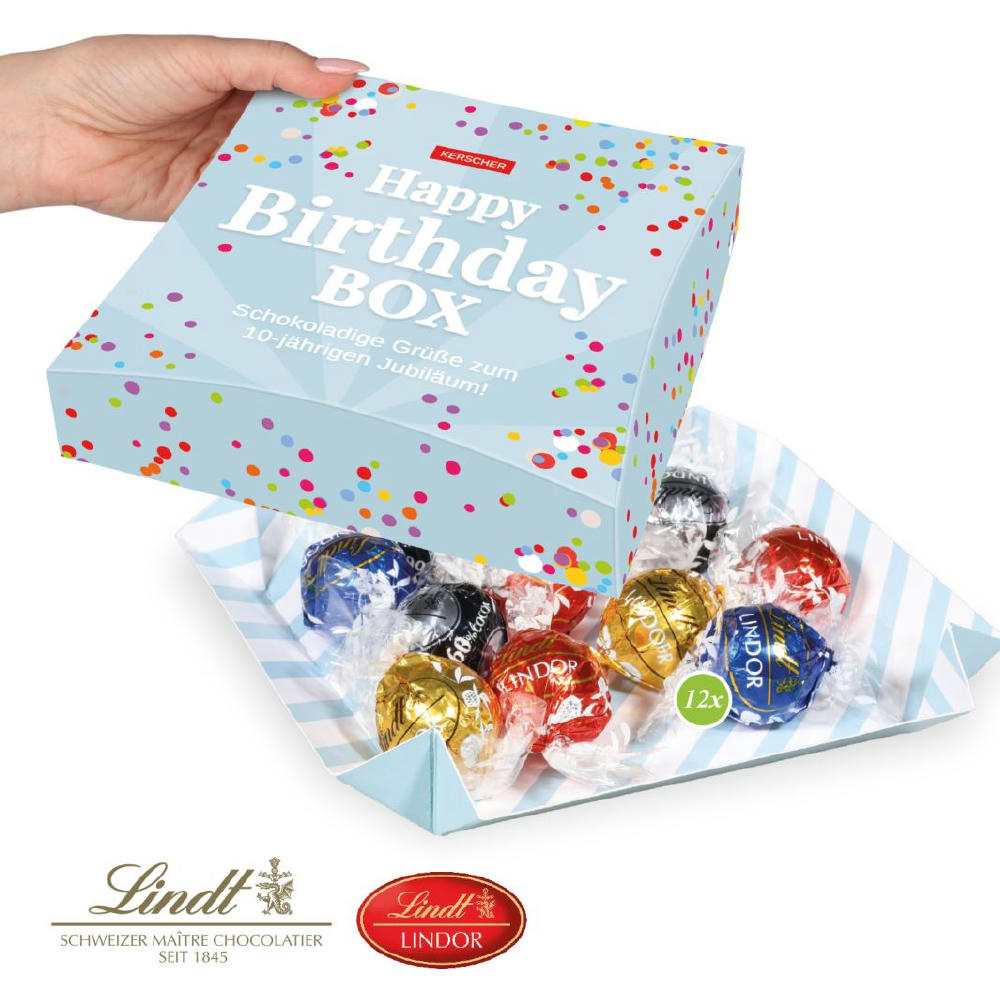 PRÄSENTBOX MIT LINDT LINDOR PRALINÉS Werbeartikel