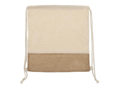 Product image Rucksackbeutel Jute mit Baumwollschnüren 38x41cm bedrucken