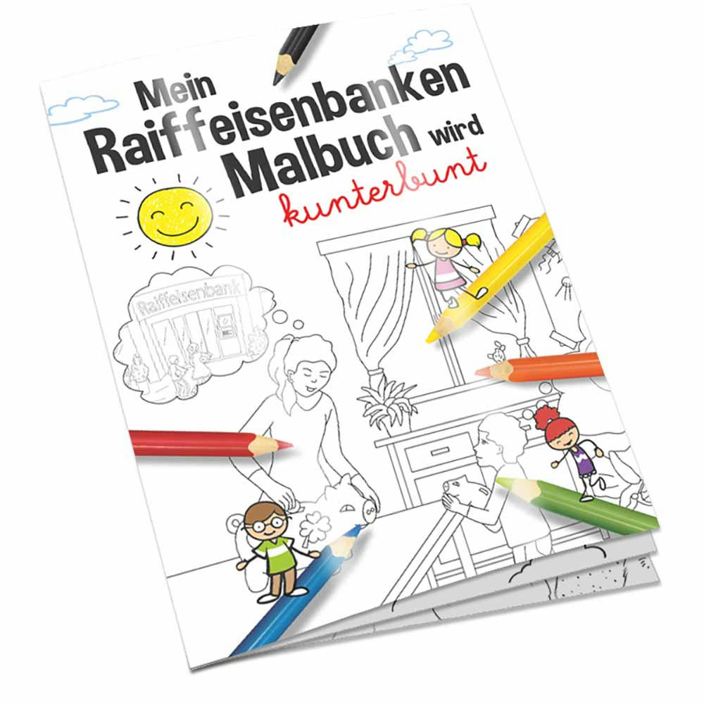Malbuch / Mal-Set A6 - Raiffeisenbanken - Malset neutral Werbeartikel