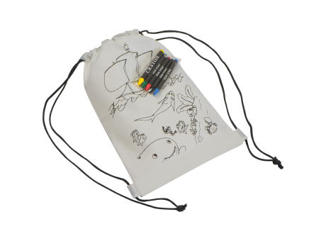Product image Non Woven Kordeltasche inkl. Wachsmalstiften Werbeartikel
