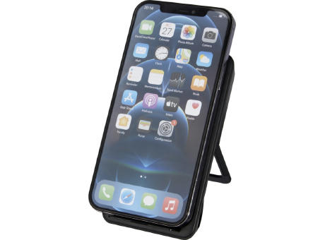 Loop 10 W kabelloses Ladepad aus recyceltem Kunststoff mit Telefonständer Werbeartikel